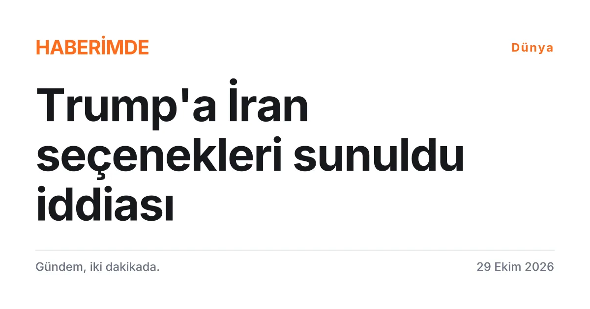 ABD, İran ve olası saldırı seçeneklerine ilişkin iddiayı özetleyen tipografik haber kartı