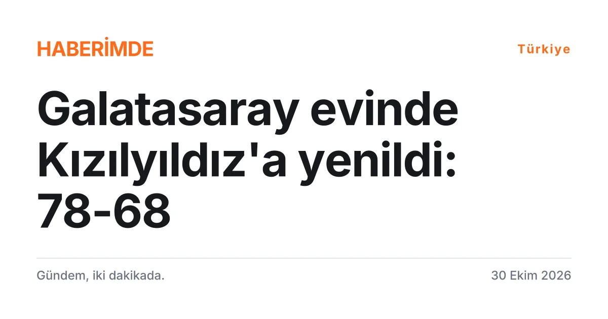 Galatasaray Çağdaş Faktoring ile Kızılyıldız maçının 78-68 sonucunu gösteren tipografik kapak kartı