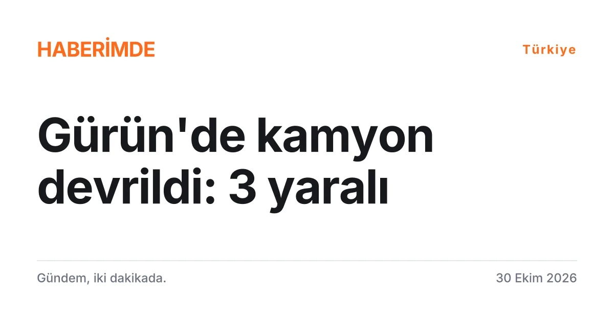 Sivas Gürün'de devrilen patates yüklü kamyon kazasını anlatan tipografik haber kartı