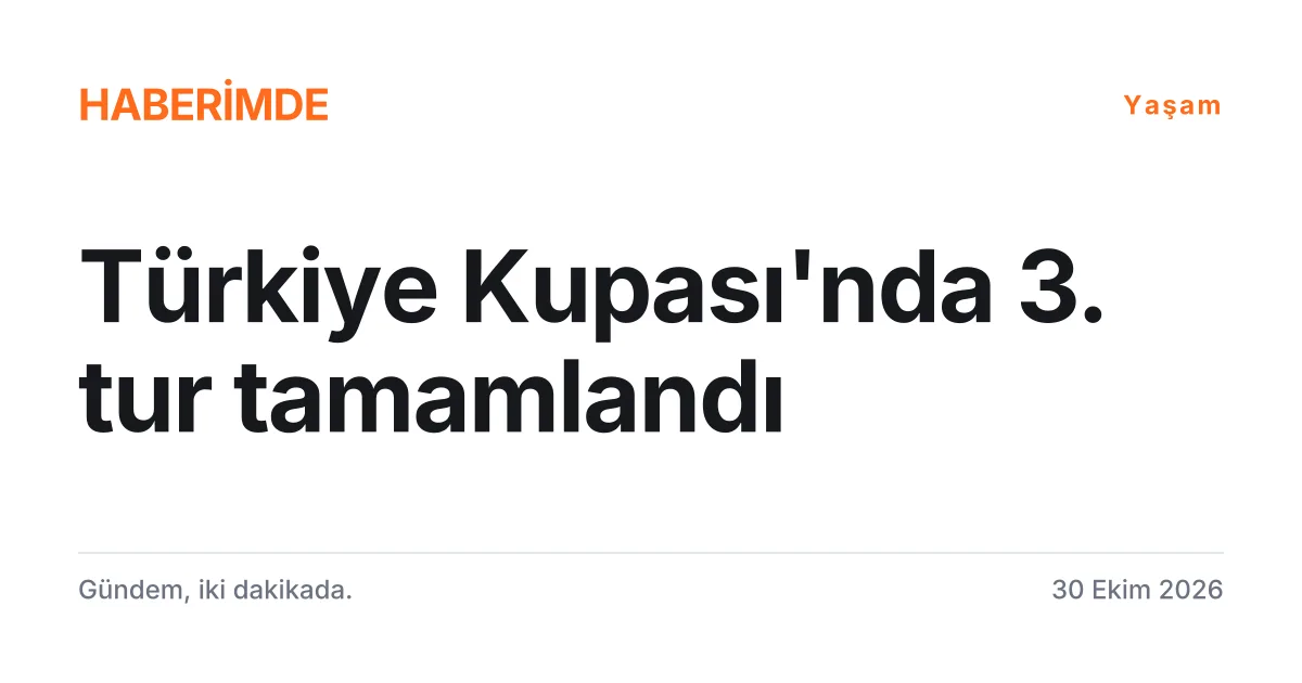 Ziraat Türkiye Kupası 3. eleme turu sonuçlarını ve kura tarihini gösteren tipografik kart
